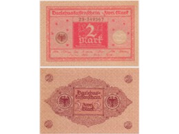 Германия. Банкнота 2 марки 1920г. Красная.