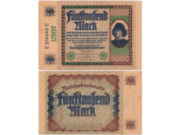 Германия. Банкнота 5000 марок 1922г.