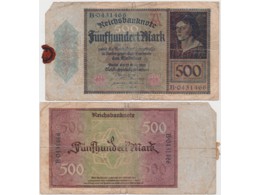 Германия. Банкнота 500 марок 1922г.