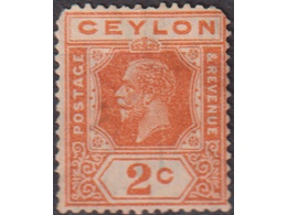 Цейлон. Король Георг V. Почтовая марка 1911г.