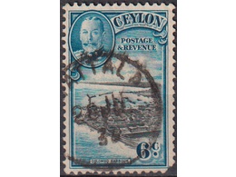 Цейлон. Георг V. Почтовая марка 1936г.