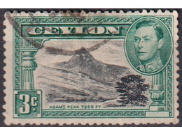 Цейлон. Георг VI. Почтовая марка 1938-1942г.