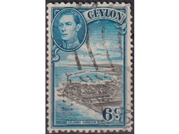 Цейлон. Георг VI. Почтовая марка 1938г.