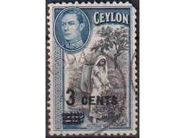 Цейлон. Георг VI. Почтовая марка 1940г.