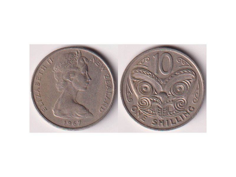 Новая Зеландия. 10 центов 1967г.