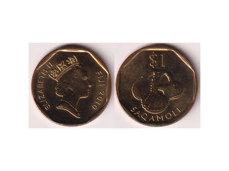 Острова Фиджи. 1 доллар 2010г.