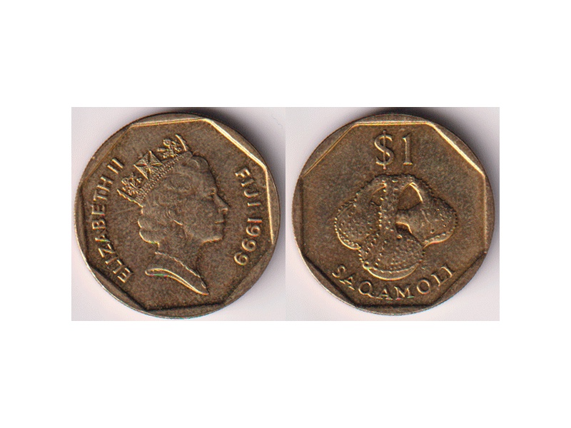 Острова Фиджи. 1 доллар 1999г.