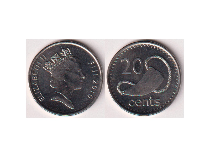 Острова Фиджи. 20 центов 2010г.