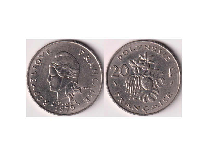 Французская Полинезия. 20 франков 1979г.