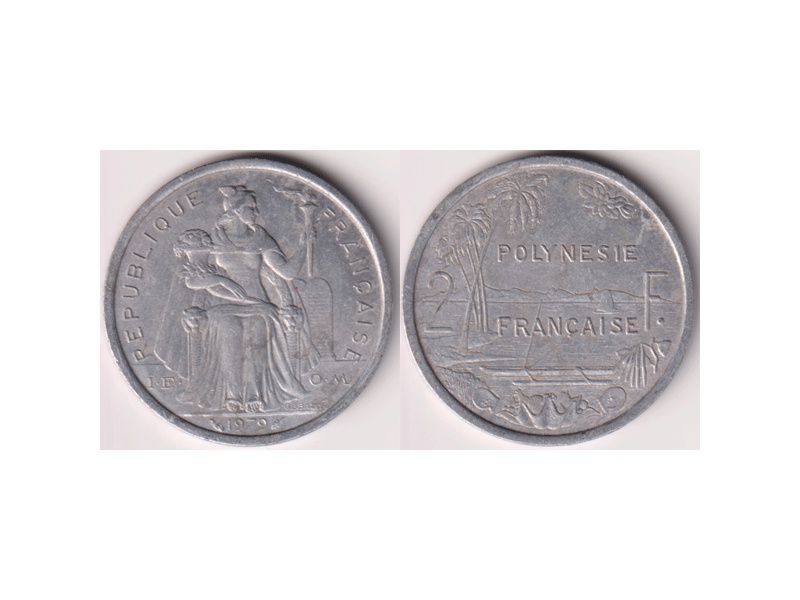 Французская Полинезия. 2 франка 1979г.