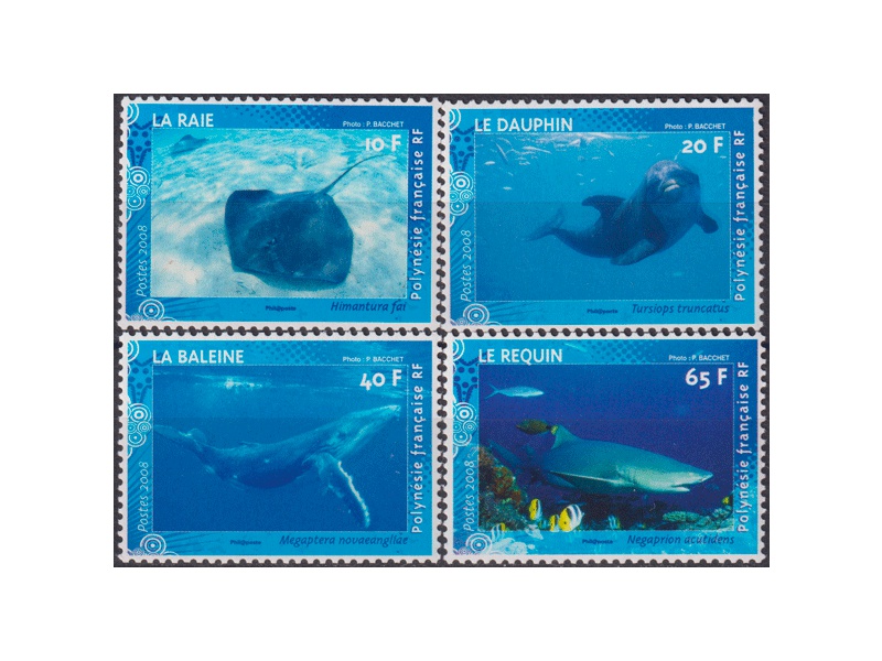 Французская Полинезия. Фауна океана. Серия марок 2008г.