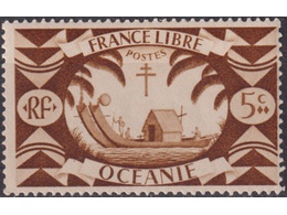 Французская Океания. Почтовая марка 1942г.