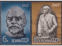 Скульптуры Ленина. Почтовые марки 1967г.