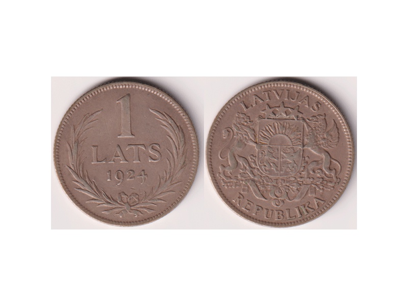 Латвия. 1 лат 1924г.