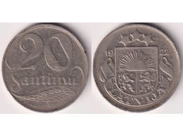 Латвия. 20 сантим 1922г.