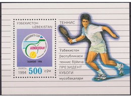 Узбекистан. Теннис. Почтовый блок 1994г.
