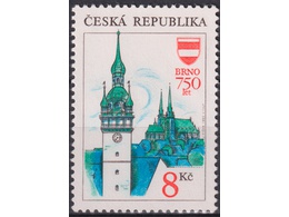 Чехия. 750 лет Брно. Почтовая марка 1993г.