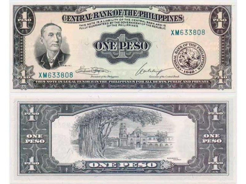 Филиппины. Банкнота 1 песо 1949г.