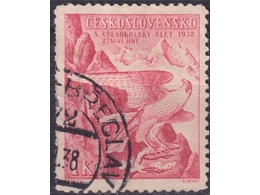 Чехословакия. Сапсан. Почтовая марка 1938г.