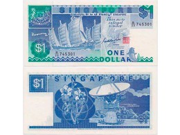 Сингапур. Банкнота 1 доллар 1987г.