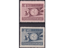 Чехословакия. Фестиваль молодежи. Серия марок 1947г.