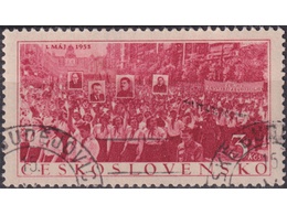 Чехословакия. Праздник 1 Мая. Почтовая марка 1953г.