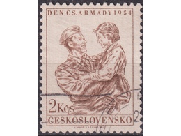 Чехословакия. День армии. Почтовая марка 1954г.