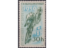 Чехословакия. Велогонка. Почтовая марка 1956г.