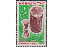 Чад. Барабан. Почтовая марка 1965г.
