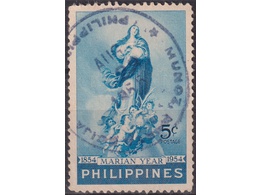 Филиппины. Дева Мария. Почтовая марка 1954г.