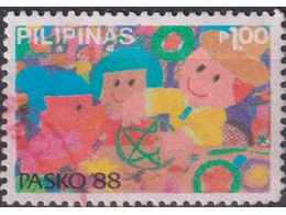 Филиппины. Рождество. Почтовая марка 1988г.