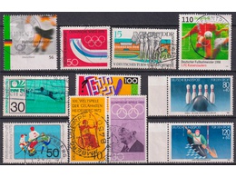 Спорт. Виды спорта. Почтовые марки Германии.