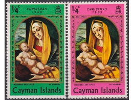 Каймановы острова. Рождество. Почтовые марки 1969г.
