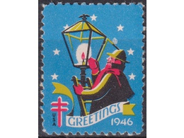США. Рождество. Непочтовая марка 1946г.