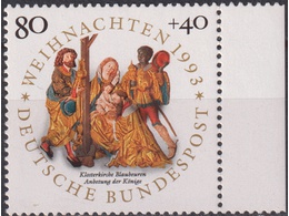 Германия. Рождество. Почтовая марка 1993г.