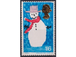 Великобритания. Рождество. Почтовая марка 1966г.
