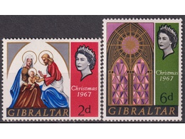 Гибралтар. Рождество. Серия марок 1967г.