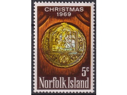 Норфолк. Рождество-69. Почтовая марка 1969г.