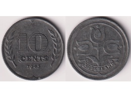 Нидерланды. 10 центов 1943г.