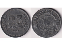 Нидерланды. 25 центов 1941г.