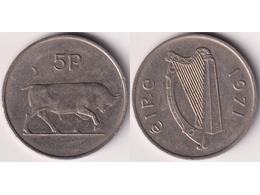 Ирландия. 5 пенсов 1971г.