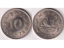 Мальта. 10 центов 1972г.