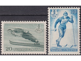 Финляндия. Лыжники. Серия марок 1958г.