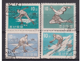 Северная Корея. Зимние виды спорта. Серия марок 1961г.