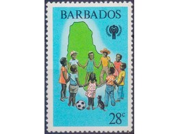 Барбадос. Футбол. Почтовая марка.