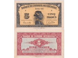 Французская Западная Африка. 5 франков 1942г.