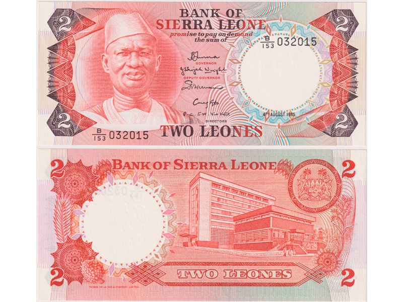 Сьерра-Леоне. Банкнота 2 леоне 1985г.
