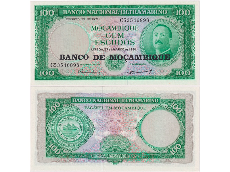 Мозамбик. Банкнота 100 эскудо 1961г.