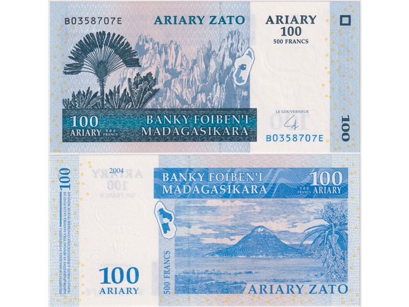 Мадагаскар. Банкнота 100 ариари 2004г.