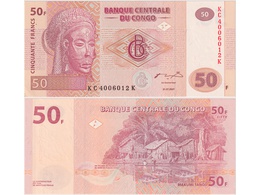 Конго. Банкнота 50 франков 2007г.